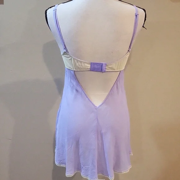 Victoria's Secret Vintage Silk Lace-Trim Slip Dress Nightgown - Picture 5 of 11